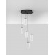 Triac Dimmable Chrome Steel & Aluminium Clear Glass Sandy Black Canopy LED 38 Watt 220-240Volt 1254Lm 3000K IP20 D: 38 H: 1