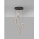 Triac Dimmable Chrome Steel & Aluminium Clear Glass Sandy Black Canopy LED 38 Watt 220-240Volt 1254Lm 3000K IP20 D: 38 H: 1