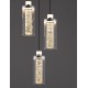 Triac Dimmable Chrome Steel & Aluminium Clear Glass Sandy Black Canopy LED 38 Watt 220-240Volt 1254Lm 3000K IP20 D: 38 H: 1