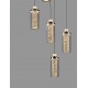 Triac Dimmable Chrome Steel & Aluminium Clear Glass Sandy Black Canopy LED 38 Watt 220-240Volt 1254Lm 3000K IP20 D: 38 H: 1