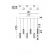 Triac Dimmable Chrome Steel & Aluminium Clear Glass Sandy Black Canopy LED 44 Watt 220-240Volt 1450Lm 3000K IP20 L: 81 W: 2
