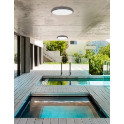 Dark Gray ABS & Acrylic Diffuser LED 25 Watt 37280Lm 3000K 220-240 Volt 50Hz Beam Angle 85o IP54 AC Driver Included D: 32 H: 6 c