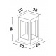 Gray Cement Glass Diffuser LED 5 Watt 200Lm 3000K 120-230V IP65 L: 20 W: 20 H: 35 cm 