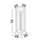 Gray Cement Glass Diffuser LED 5 Watt 200Lm 3000K 120-230V IP65 L: 20 W: 20 H: 70 cm 