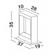 Gray Cement Glass Diffuser LED 8 Watt 380Lm 3000K 120-230V IP65 L: 28 W: 10 H: 35 cm 