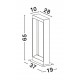 Gray Cement Glass Diffuser LED 8 Watt 380Lm 3000K 120-230V IP65 L: 28 W: 10 H: 65 cm 