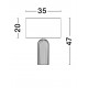 White Gypsum & White Fabric Shade LED E27 1x12 Watt 100-240Volt bulb excluded D: 35 H: 47 cm 