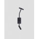 Sandy Black Aluminium & Steel LED 9 Watt 220-240 Volt 487Lm 3000K IP20 L: 10 W: 12,5 H: 46 cm 