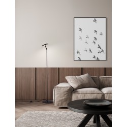 Sandy Black Aluminium & Steel LED 9 Watt 220-240 Volt 295Lm 3000K IP20 D: 21 H: 123 cm 