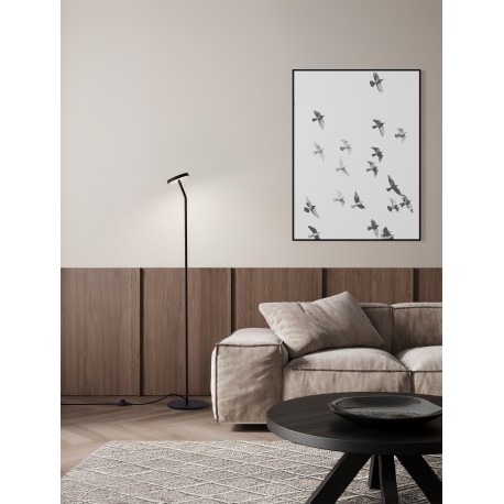 Sandy Black Aluminium & Steel LED 9 Watt 220-240 Volt 295Lm 3000K IP20 D: 21 H: 123 cm 