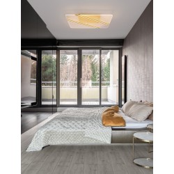 Ceiling Light Alum Gold &Clear Acrylic LED 96W L94.8 W63.8 H11.5 