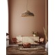 Natural Seagrass Black Fabric Wire & Base LED E27 1x12 Watt 100-240 Volt Bulb Excluded IP20 D:86 H1:30 H2:200cm 