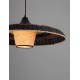 Colourful Natural Rattan Black & Brown Black Fabric Wire & Base LED E27 1x12 Watt 100-240 Volt Bulb Excluded IP20 D:61 H1:13 