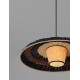Colourful Natural Rattan Black & Brown Black Fabric Wire & Base LED E27 1x12 Watt 100-240 Volt Bulb Excluded IP20 D:61 H1:13 