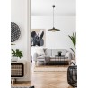 Colorful Natural Rattan Black Fabric Wire & Base LED E27 1x12 Watt 100-240 Volt Bulb Excluded IP20 D:61 H1:13 H2:200cm