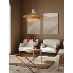 Natural & Orange Rope Sandy White Steel Base LED E27 1x12Watt 100-240Volt IP20 Bulb Excluded D:50 H:230 cm 