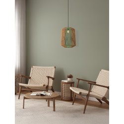 Natural & Green Rope Sandy Black Steel Base LED E27 1x12Watt 100-240Volt IP20 Bulb Excluded D:38 H:255 cm 