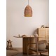 Natural Water Hyacinth & Red Rope Sandy Black Steel Base LED E27 1x12Watt 100-240Volt IP20 Bulb Excluded D:37 H:250 cm 