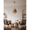 Natural, Blue & Black Rope Sandy Black Steel Base LED E27 1x12Watt 100-240Volt IP20 Bulb Excluded D:40 H:230 cm 