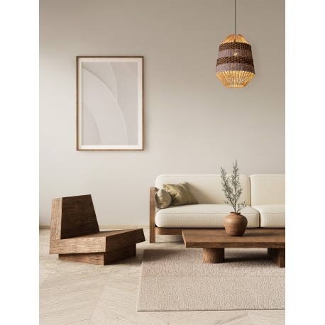 Natural, Blue & Black Rope Sandy Black Steel Base LED E27 1x12Watt 100-240Volt IP20 Bulb Excluded D:30 H:230 cm 