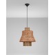  Natural Water Hyacinth Natural &Orange Rope Sandy Black Steel Base LED E27 1x12Watt 100-240Volt IP20 Bulb Excluded D:40 H:230