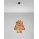  Natural Water Hyacinth Natural &Orange Rope Sandy Black Steel Base LED E27 1x12Watt 100-240Volt IP20 Bulb Excluded D:40 H:230