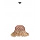 Natural Water Hyacinth & Raffia Natural & Red Rope Sandy Black Steel Base LED E27 1x12Watt 100-240Volt IP20 Bulb Excluded D:42