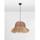 Natural Water Hyacinth & Raffia Natural & Red Rope Sandy Black Steel Base LED E27 1x12Watt 100-240Volt IP20 Bulb Excluded D:42