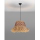 Natural Water Hyacinth & Raffia Natural & Red Rope Sandy Black Steel Base LED E27 1x12Watt 100-240Volt IP20 Bulb Excluded D:42
