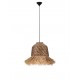 Natural Water Hyacinth & Raffia Natural & Brown Rope Sandy Black Steel Base LED E27 1x12Watt 100-240Volt IP20 Bulb Excluded D: