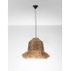 Natural Water Hyacinth & Raffia Natural & Brown Rope Sandy Black Steel Base LED E27 1x12Watt 100-240Volt IP20 Bulb Excluded D: