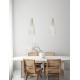 Natural Rattan & Sandy White Metal Base LED E27 1x12Watt 100-240Volt IP20 Bulb Excluded D:24 H:240 cm 