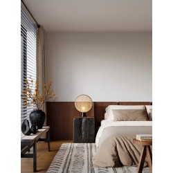 Natural Rattan & Sandy Black Metal Base LED E27 1x12Watt 100-240Volt IP20 Bulb Excluded Cable Length:140 cm D:30 H:37 cm 