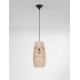 Natural Rattan & Bamboo Sandy Black Steel Base LED E27 1x12Watt 100-240Volt IP20 Bulb Excluded D:22 H:240 cm 