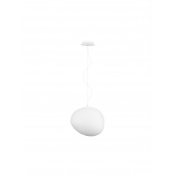 Pendant Light White Aluminium & Opal Glass LED E27 1x112W D:31 H:130 
