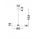 Smoky Glass & Sandy Black Metal LED 17 Watt 220-240Volt 1360Lm 3000K IP20 D: 60 H: 153 cm 