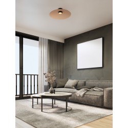 Moca Brown Glass & Sandy Black Metal LED 17 Watt 220-240Volt 1360Lm 3000K IP20 light up & down D: 60 H: 18.5 cm 