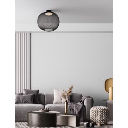 Matt Black Metal & Acrylic LED 24 Watt 220-240Volt 727Lm 3000K IP20 D: 50 H: 50 cm 