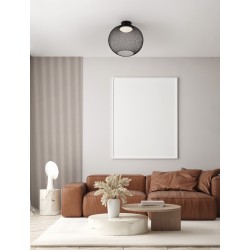 Matt Black Metal & Acrylic LED 19 Watt 220-240Volt 593Lm 3000K IP20 D: 40 H: 40 cm 