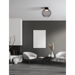 Matt Black Metal & Acrylic LED 12 Watt 220-240Volt 456Lm 3000K IP20 D: 30 H: 30 cm 