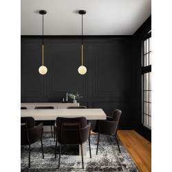Satin Gold & Matt Black Metal White Opal Glass LED G9 1x5 Watt 100-240 Volt IP20 bulb excluded D: 11 H: 163 cm 