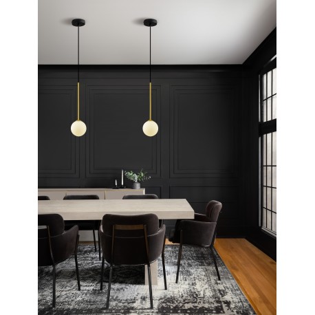Satin Gold & Matt Black Metal White Opal Glass LED G9 1x5 Watt 100-240 Volt IP20 bulb excluded D: 11 H: 163 cm 