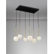 Satin Gold & Matt Black Metal White Opal Glass LED G9 6x5 Watt 100-240 Volt IP20 bulb excluded L: 70 W: 34 H: 163 cm 