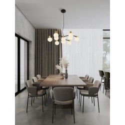 Satin Gold & Matt Black Metal White Opal Glass LED G9 10x5 Watt 100-240 Volt IP20 bulb excluded L: 66 W: 63 H: 148 cm 