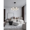 Satin Gold & Matt Black Metal White Opal Glass LED G9 14x5 Watt 100-240 Volt IP20 bulb excluded L: 73 W: 64 H: 143 cm