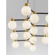 Satin Gold & Matt Black Metal White Opal Glass LED G9 14x5 Watt 100-240 Volt IP20 bulb excluded L: 107 W: 47 H: 157 cm 
