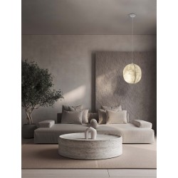 Sandy White Mulberry Silk LED E27 1x12 Watt 100-240 Volt IP20 bulb excluded D: 42 H: 210 cm 