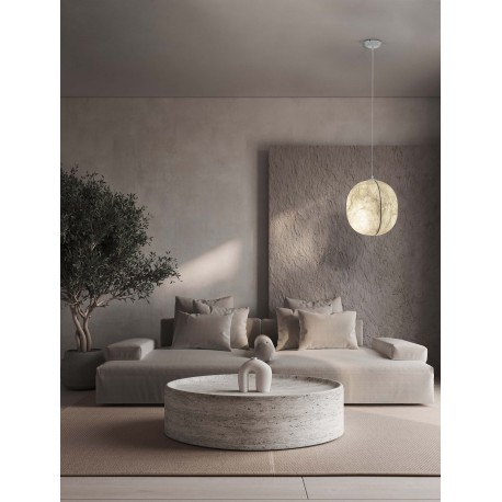 Sandy White Mulberry Silk LED E27 1x12 Watt 100-240 Volt IP20 bulb excluded D: 42 H: 210 cm 