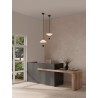Sandy Black Steel & Aluminium Clear Frosted Acrylic LED 8 Watt 220-240Volt 395Lm 3000K IP20 D: 22 H: 210 cm