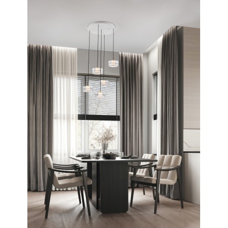 Platinum Gold Aluminium & Structured Acrylic Sandy White Base LED 23 Watt 220-240Volt 1554Lm 3000K IP20 D: 45 H: 200 cm 